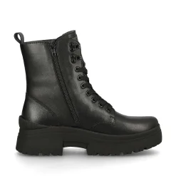 New Women'S Corded Boots Deep Black Ladies Ankle Boots & Boots