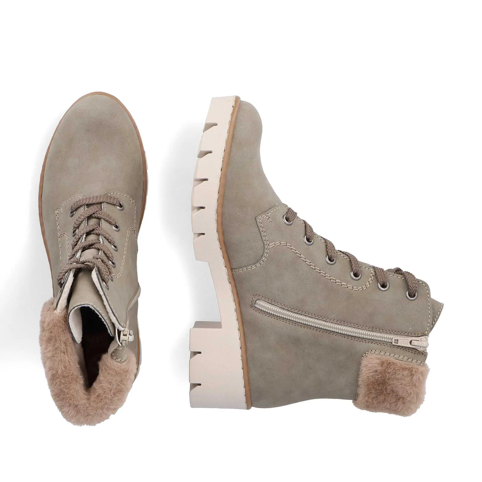 Sale Women'S Corded Boots Khaki-Brown Ladies Ankle Boots & Boots