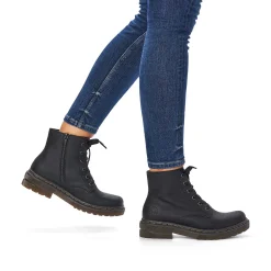 Clearance Women'S Corded Boots Deep Black Ladies Ankle Boots & Boots