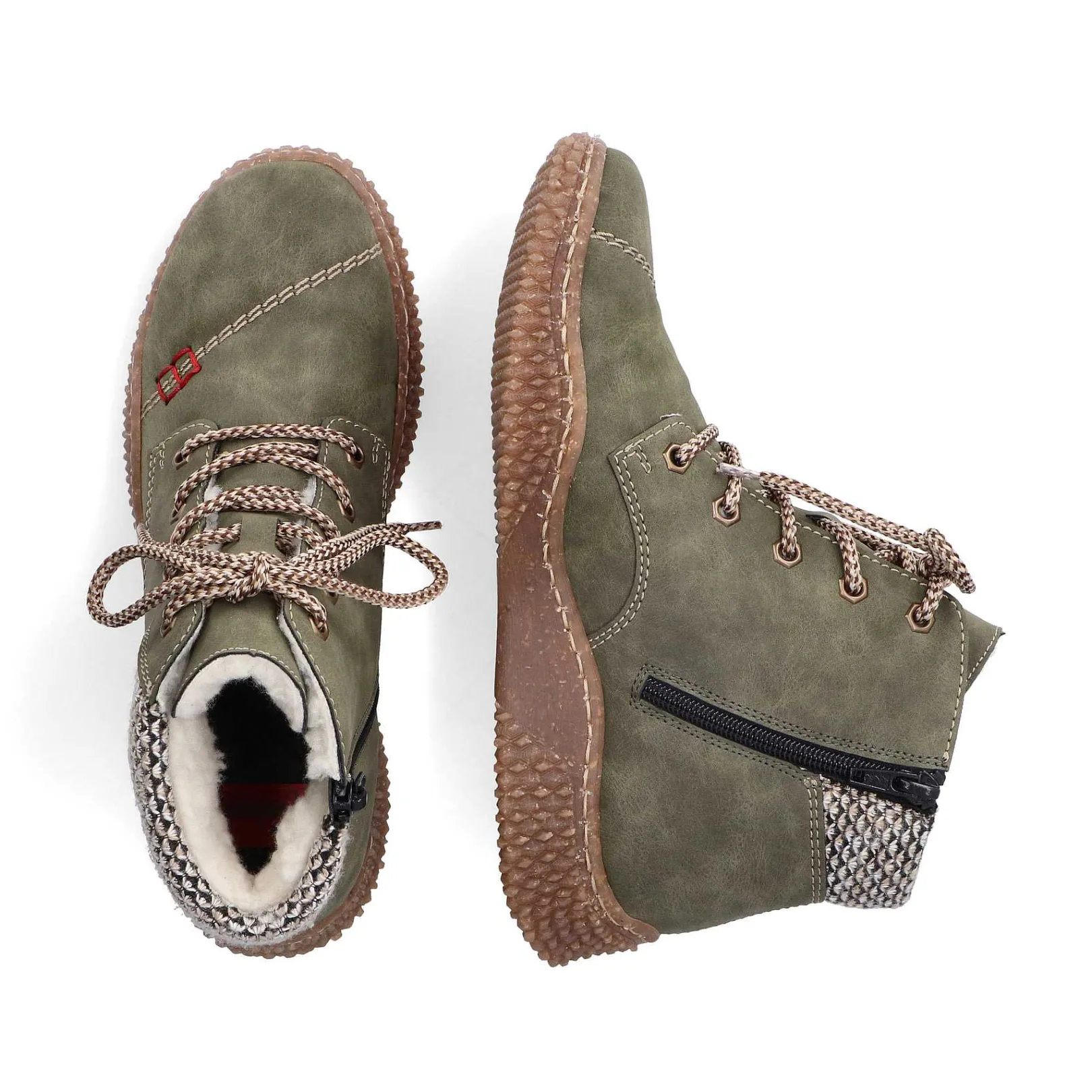 New Women'S Corded Boots Leaf Green Ladies Ankle Boots & Boots