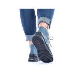 Hot Women'S Corded Boots Blue Gray Ladies Ankle Boots & Boots