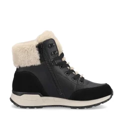 Outlet Women'S Corded Boots Midnight-Black Stone-Grey Ladies Ankle Boots & Boots