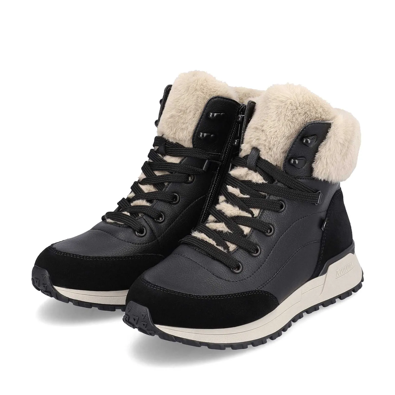 Outlet Women'S Corded Boots Midnight-Black Stone-Grey Ladies Ankle Boots & Boots