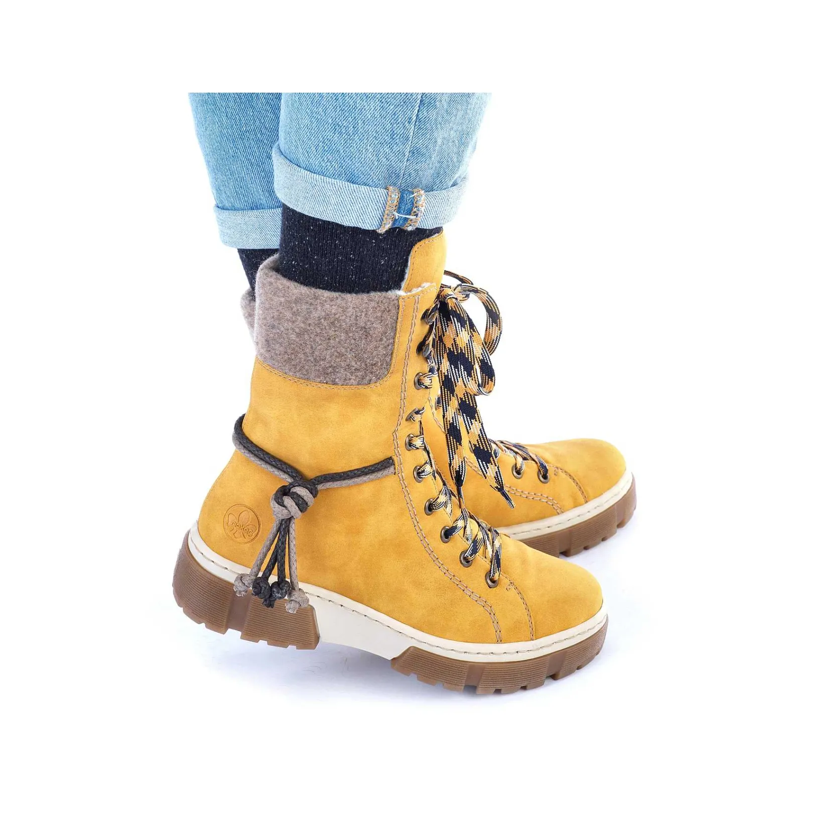 Clearance Women'S Corded Boots Sunflower Yellow Ladies Ankle Boots & Boots