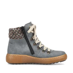 Women'S Corded Boots Blue Gray Ladies Ankle Boots & Boots