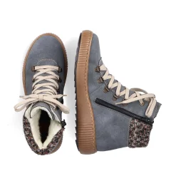 Women'S Corded Boots Blue Gray Ladies Ankle Boots & Boots