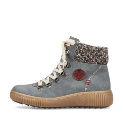 Women'S Corded Boots Blue Gray Ladies Ankle Boots & Boots