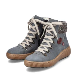 Women'S Corded Boots Blue Gray Ladies Ankle Boots & Boots