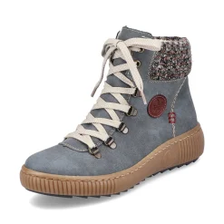 Women'S Corded Boots Blue Gray Ladies Ankle Boots & Boots
