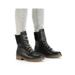 Sale Women'S Corded Boots Deep Black Ladies Ankle Boots & Boots