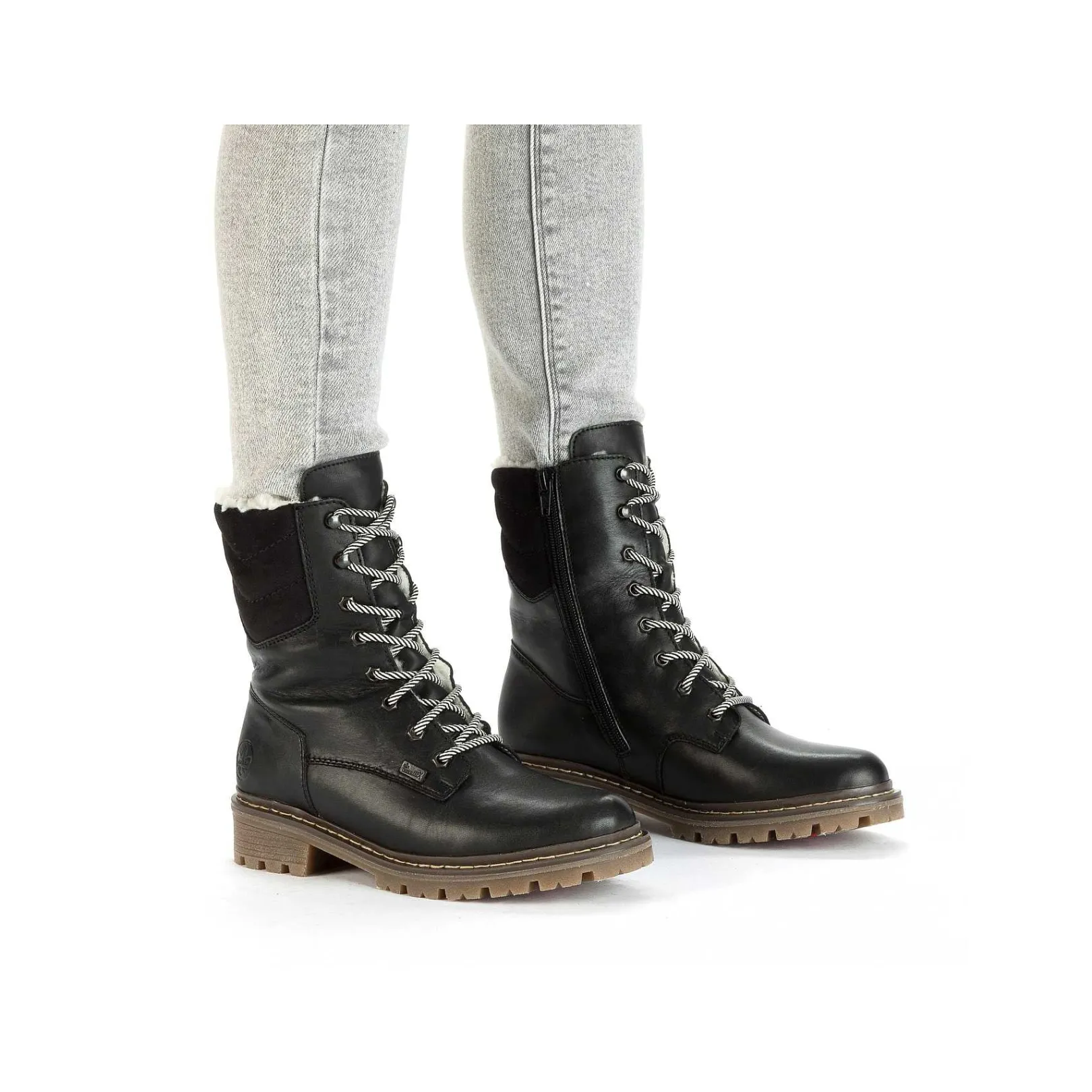 Sale Women'S Corded Boots Deep Black Ladies Ankle Boots & Boots