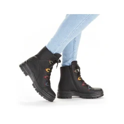 Women'S Corded Boots Deep Black Ladies Ankle Boots & Boots