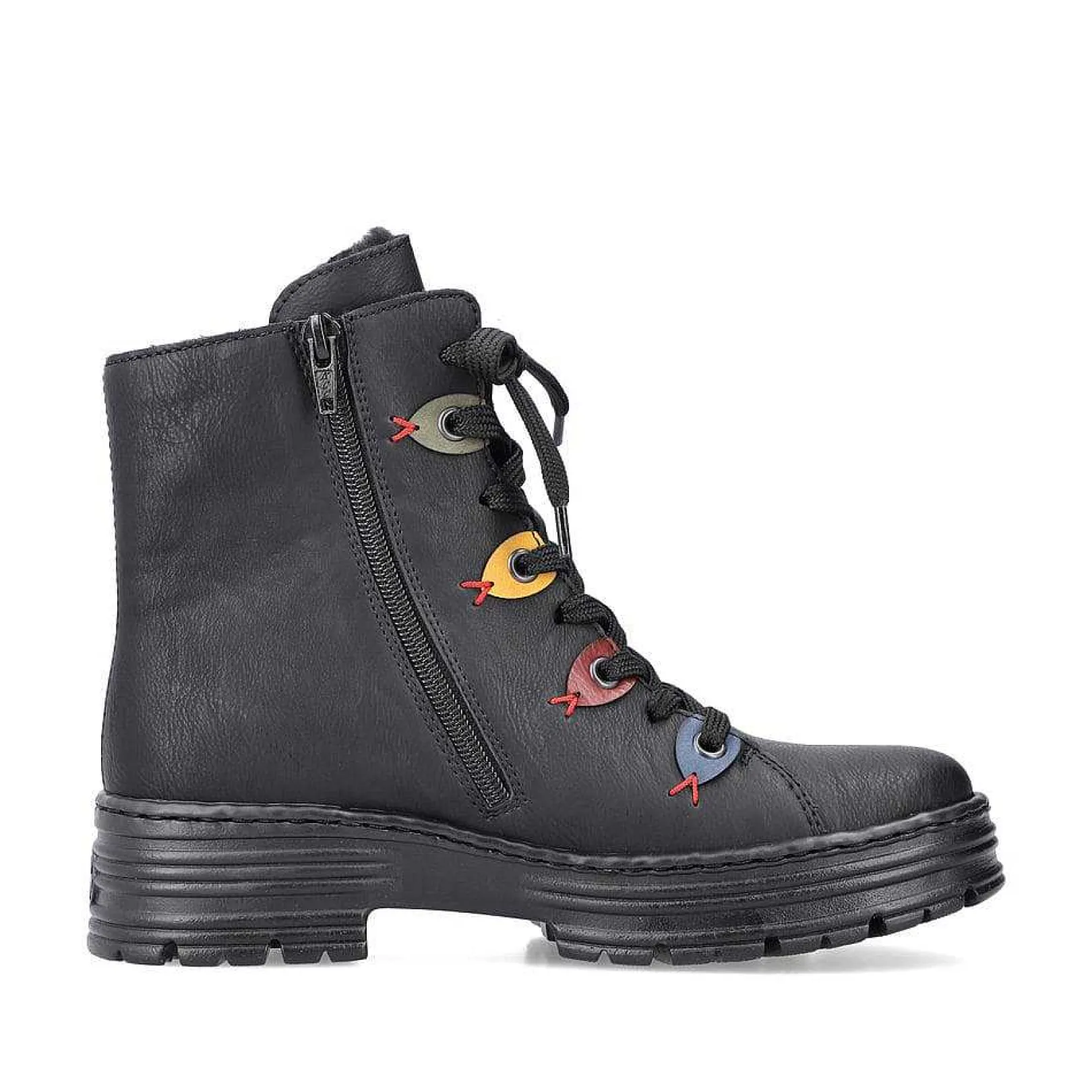 Women'S Corded Boots Deep Black Ladies Ankle Boots & Boots