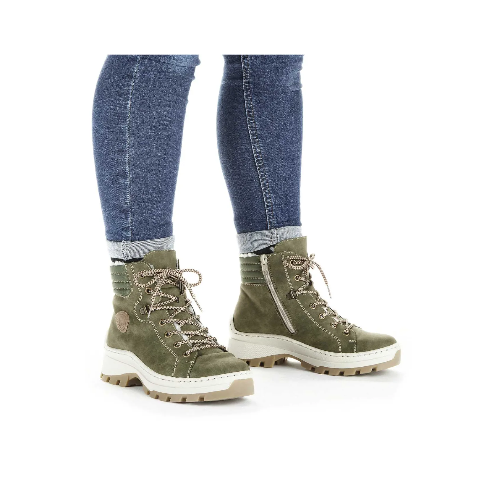 Outlet Women'S Corded Boots Leaf Green Ladies Ankle Boots & Boots