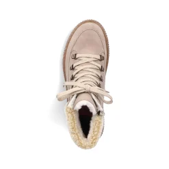 Women'S Corded Boots Cream Beige Ladies Ankle Boots & Boots