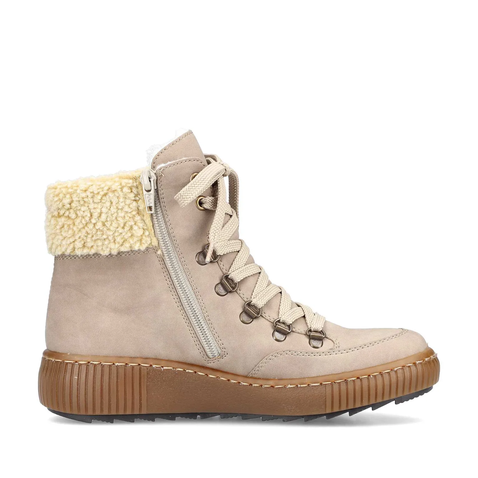 Women'S Corded Boots Cream Beige Ladies Ankle Boots & Boots