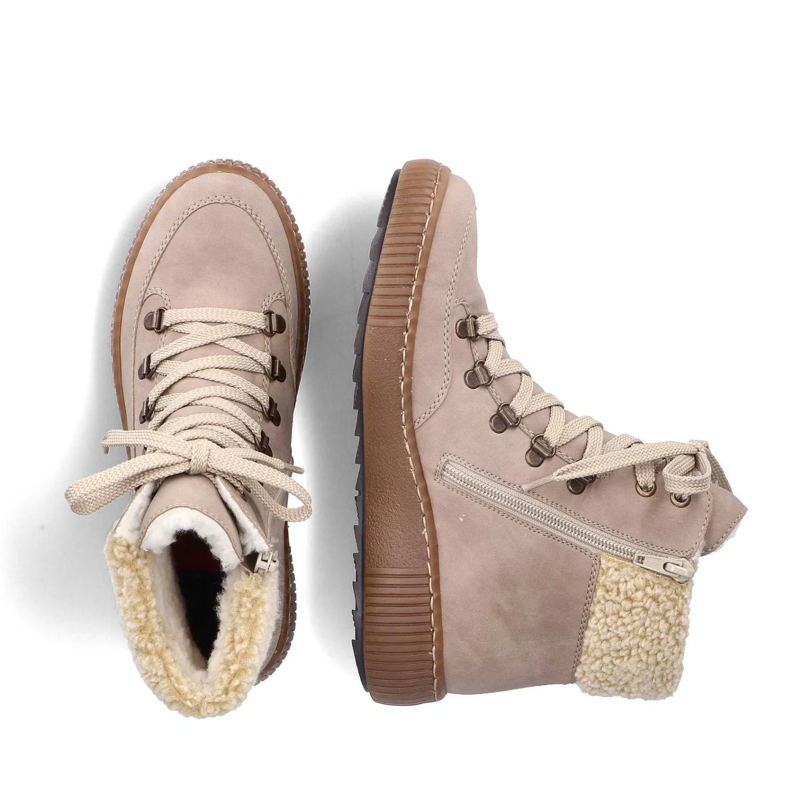 Women'S Corded Boots Cream Beige Ladies Ankle Boots & Boots