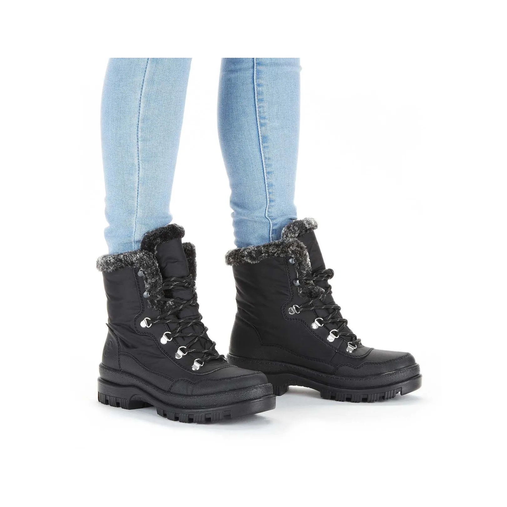 Clearance Women'S Corded Boots Deep Black Ladies Ankle Boots & Boots