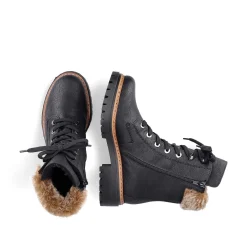 Clearance Women'S Corded Boots Deep Black Ladies Ankle Boots & Boots