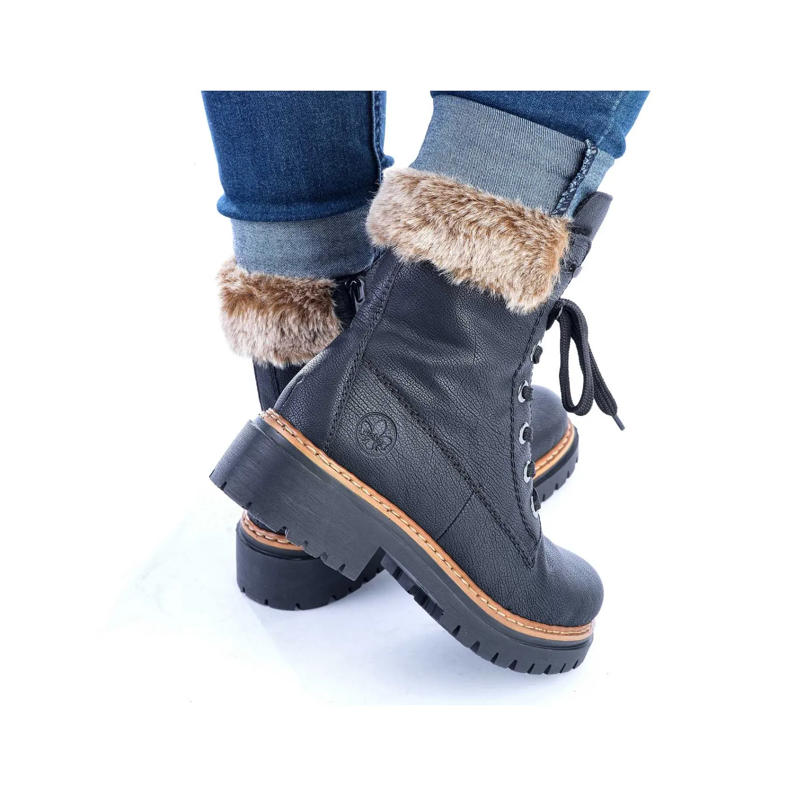 Clearance Women'S Corded Boots Deep Black Ladies Ankle Boots & Boots
