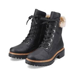 Clearance Women'S Corded Boots Deep Black Ladies Ankle Boots & Boots