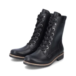Hot Women'S Corded Boots Deep Black Ladies Ankle Boots & Boots