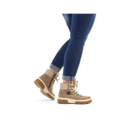 Discount Women'S Corded Boots Brown Beige Ladies Ankle Boots & Boots