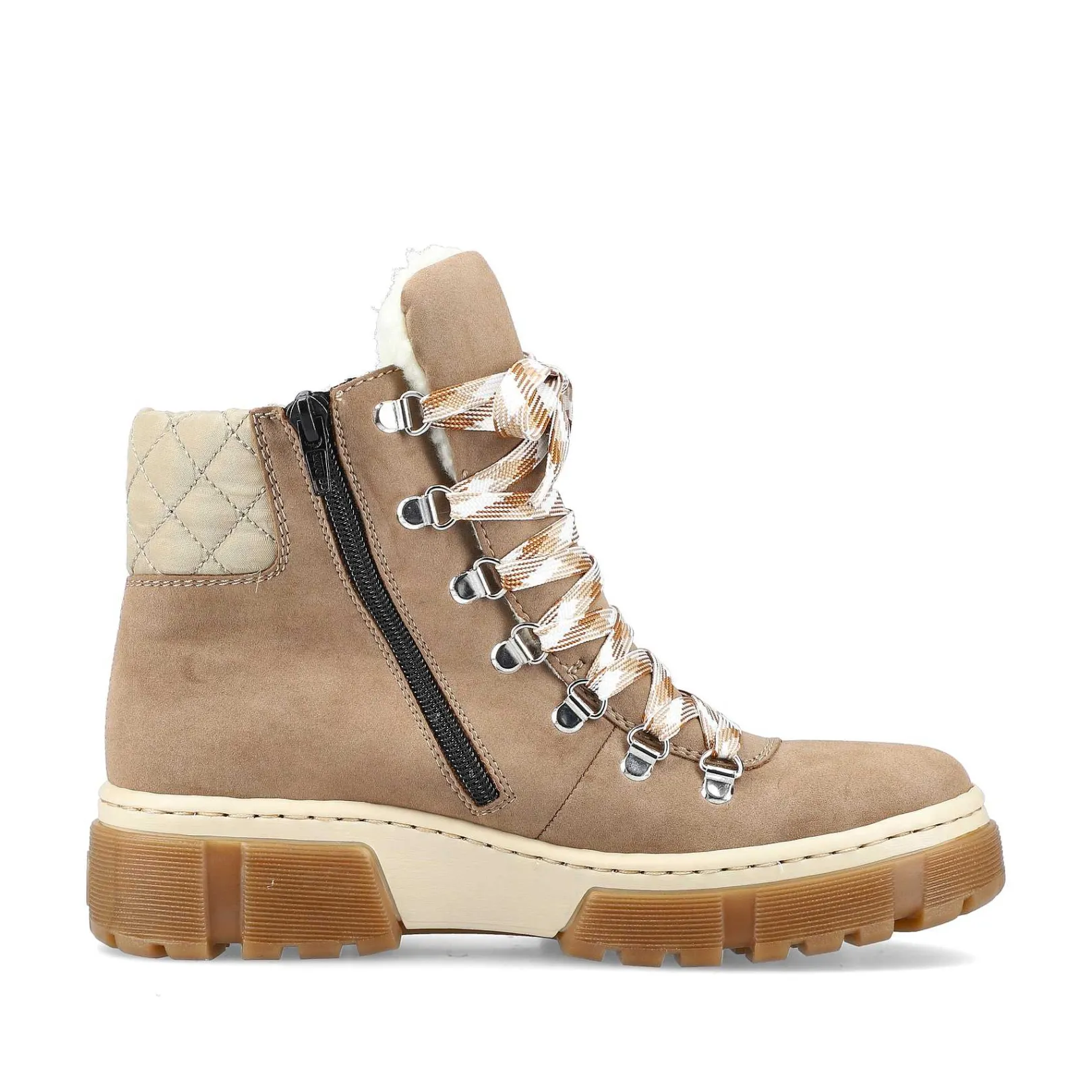 Discount Women'S Corded Boots Brown Beige Ladies Ankle Boots & Boots