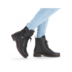 Online Women'S Corded Boots Deep Black Ladies Ankle Boots & Boots