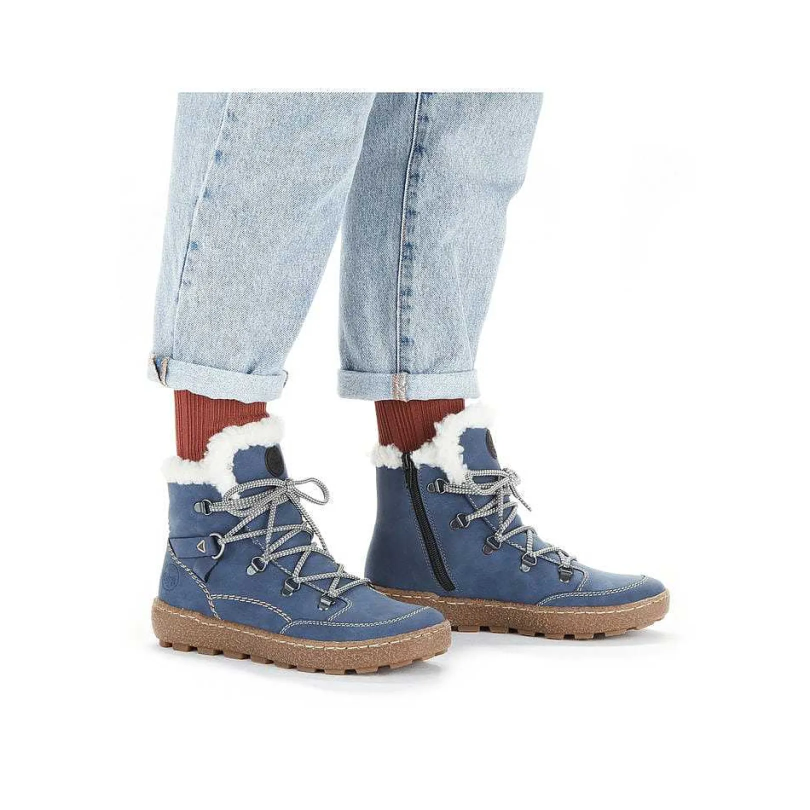 Sale Women'S Corded Boots Sky Blue Ladies Ankle Boots & Boots