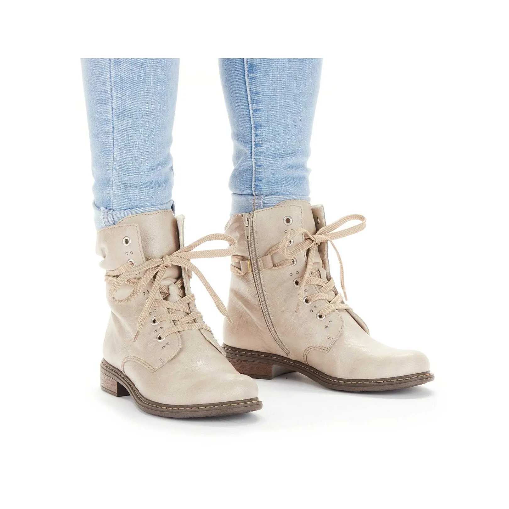 Sale Women'S Corded Boots Vanilla Beige Ladies Ankle Boots & Boots