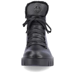 Women'S Corded Boots Deep Black Ladies Ankle Boots & Boots