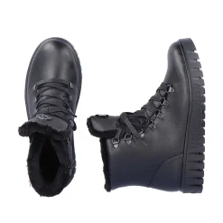 Women'S Corded Boots Deep Black Ladies Ankle Boots & Boots