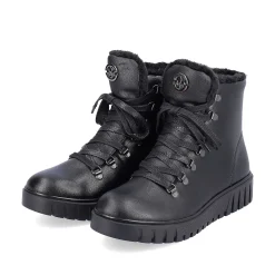 Women'S Corded Boots Deep Black Ladies Ankle Boots & Boots
