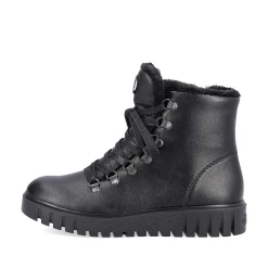 Women'S Corded Boots Deep Black Ladies Ankle Boots & Boots