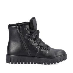Women'S Corded Boots Deep Black Ladies Ankle Boots & Boots