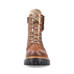 Clearance Women'S Corded Boots Chestnut Brown Ladies Ankle Boots & Boots