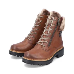 Clearance Women'S Corded Boots Chestnut Brown Ladies Ankle Boots & Boots