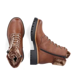 Clearance Women'S Corded Boots Chestnut Brown Ladies Ankle Boots & Boots