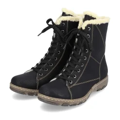 Women'S Corded Boots Deep Black Ladies Ankle Boots & Boots