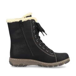 Women'S Corded Boots Deep Black Ladies Ankle Boots & Boots