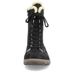 Women'S Corded Boots Deep Black Ladies Ankle Boots & Boots
