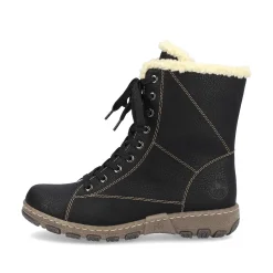 Women'S Corded Boots Deep Black Ladies Ankle Boots & Boots