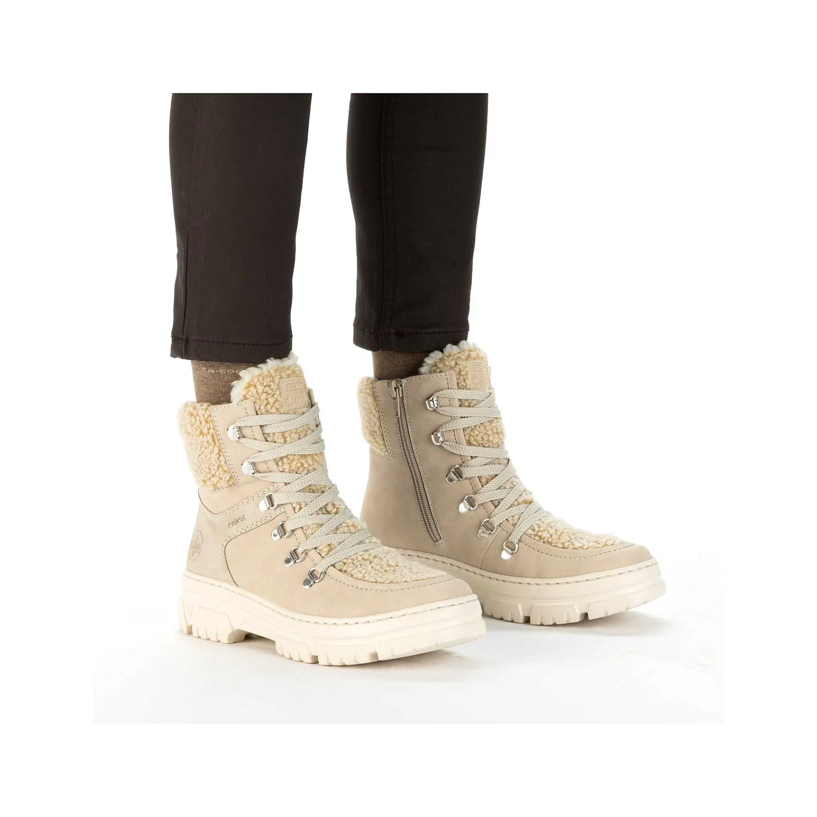Discount Women'S Corded Boots Sand Beige Ladies Ankle Boots & Boots