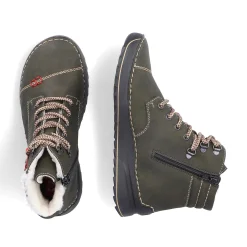 Women'S Corded Boots Gray Green Ladies Ankle Boots & Boots