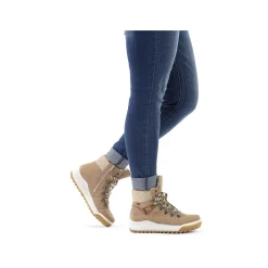 Outlet Women'S Corded Boots Brown Beige Ladies Ankle Boots & Boots