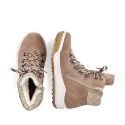 Outlet Women'S Corded Boots Brown Beige Ladies Ankle Boots & Boots