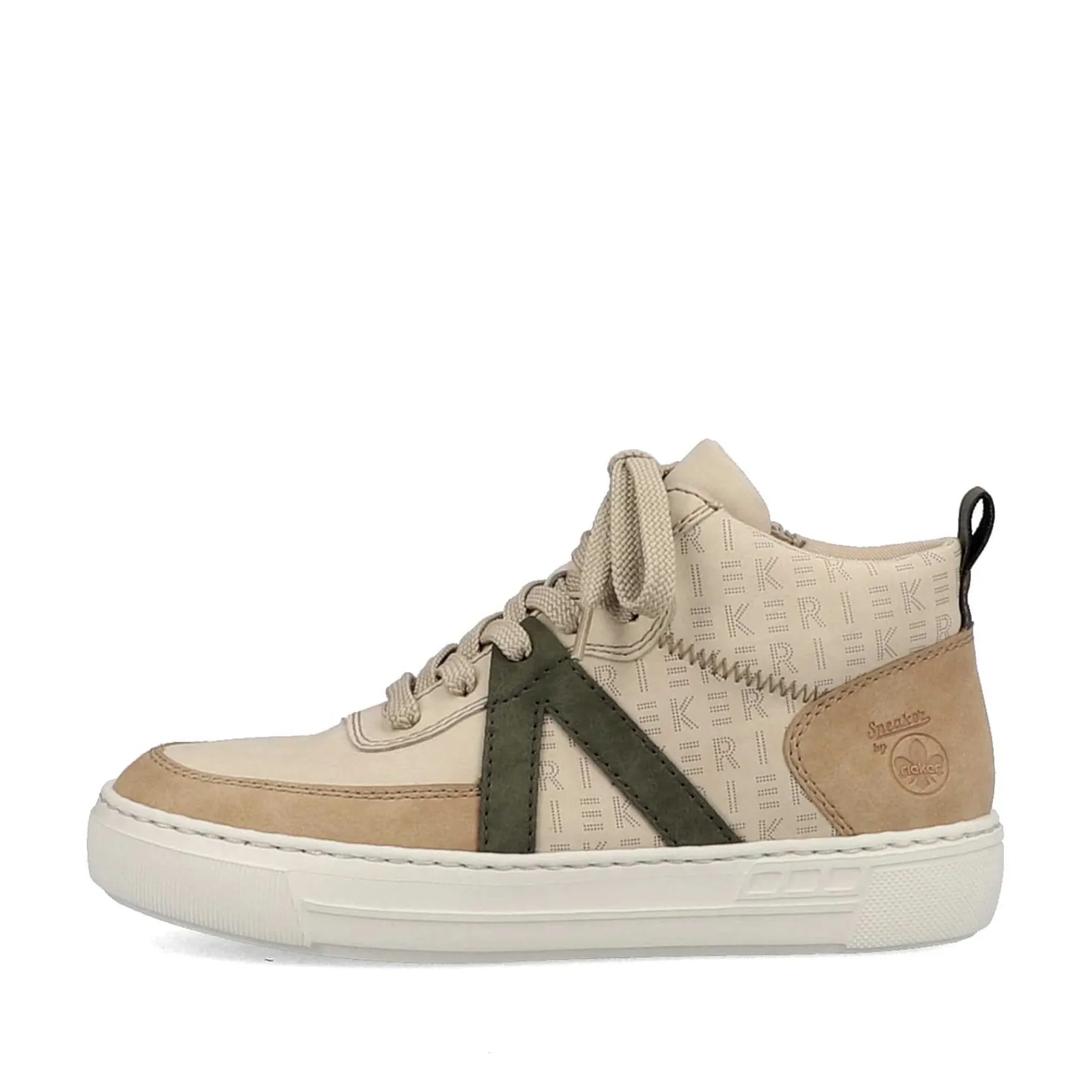 Discount Women'S High Sneaker Cream Beige-Khaki Green Ladies Sneakers