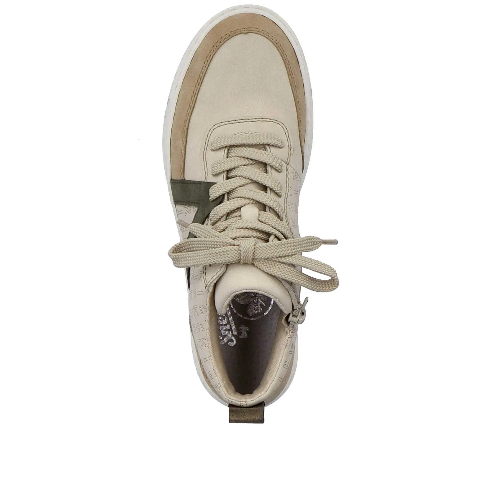 Discount Women'S High Sneaker Cream Beige-Khaki Green Ladies Sneakers