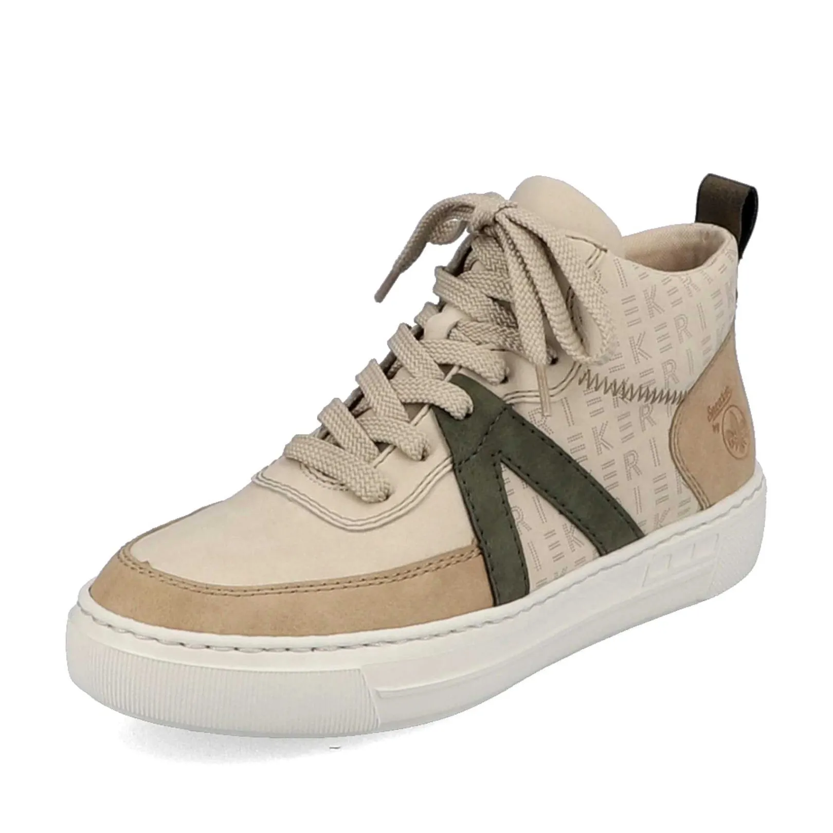 Discount Women'S High Sneaker Cream Beige-Khaki Green Ladies Sneakers